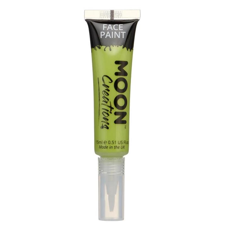 Moon Creations Face Paint with Brush Applicator Lime Green 1, Hobby en Vrije tijd, Feestartikelen, Nieuw, Verzenden