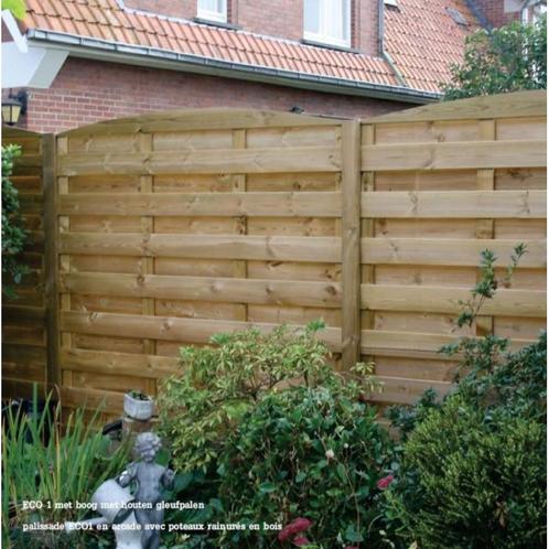 Tuinscherm in hout - economy type 1 met boog - b 180 x h 180, Tuin en Terras, Tuinhekken en Hekwerk
