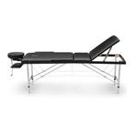 Massagetafel - inklapbaar - 3 secties - aluminium - zwart, Ophalen of Verzenden