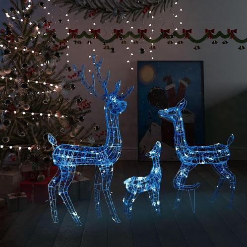 vidaXL Famille de rennes de décoration Acrylique 300 LED, Divers, Noël, Neuf, Envoi