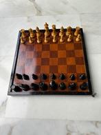 Schaakspel - Antiek schaak- & dambord inclusief originele