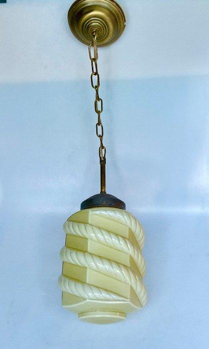 Hangende plafondlamp - Persglas - Art-deco uit interbellum, Antiek en Kunst, Antiek | Verlichting