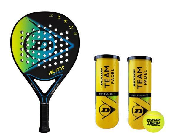 Veiling - Dunlop padelracket inclusief ballen Blitz Attack s, Sport en Fitness, Padel