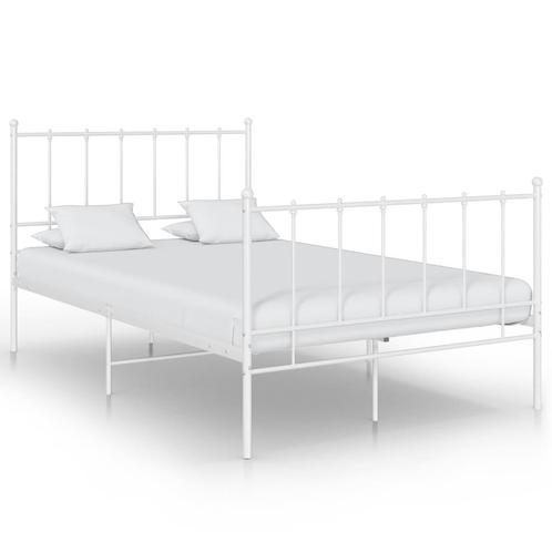 vidaXL Bedframe metaal wit 120x200 cm, Huis en Inrichting, Slaapkamer | Bedden, Nieuw, Verzenden