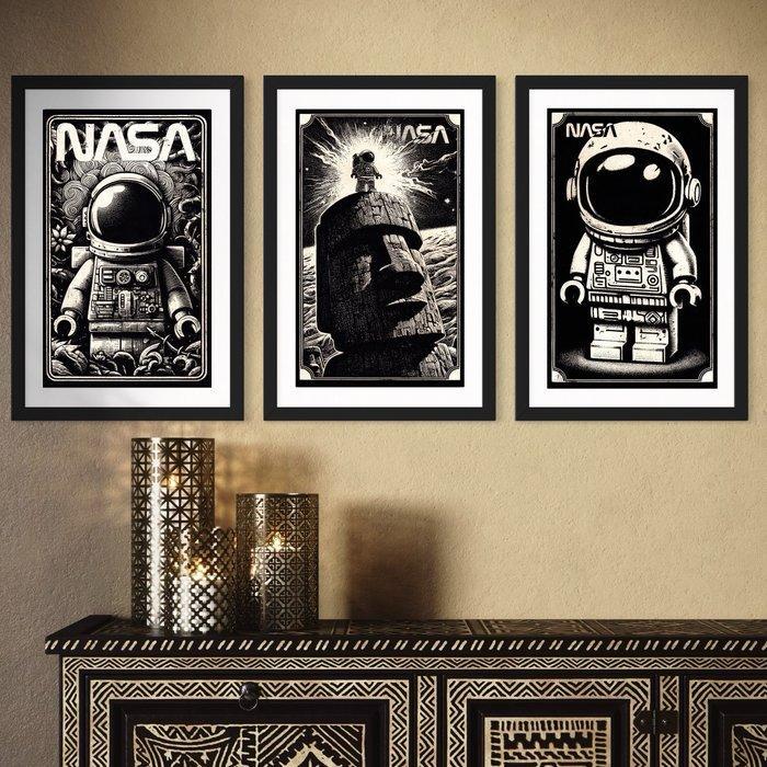 Æ (XX-XXI) - (Set of 3) - Lego Space - Signed, numbered &, Kinderen en Baby's, Speelgoed | Duplo en Lego