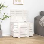 vidaXL Opbergbox 58x40,5x42 cm massief grenenhout wit, Doe-het-zelf en Bouw, Kratten en Dozen, Verzenden, Nieuw