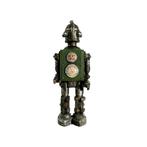 Figure - Decoratieve retro robot beeldje met groen paneel en, Antiek en Kunst