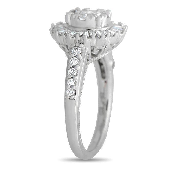 Ring - 18 karaat Witgoud, 14K witgouden diamanten ring van, Handtassen en Accessoires, Ringen