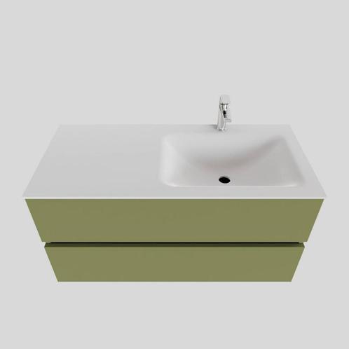 Badkamermeubel Solid Surface BWS Oslo 100x46 cm Rechts Mat, Doe-het-zelf en Bouw, Sanitair, Bad, Nieuw, Ophalen of Verzenden