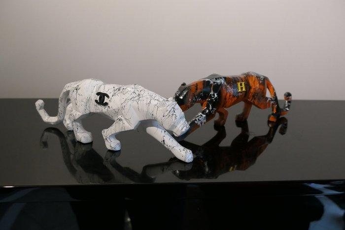 RichART - Lot de 2 panthères version Chanel et Hermès -, Antiek en Kunst, Kunst | Designobjecten