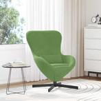 vidaXL Donkergrijze Fauteuil Lichtgroen Standaard Stof, Huis en Inrichting, Verzenden, Nieuw