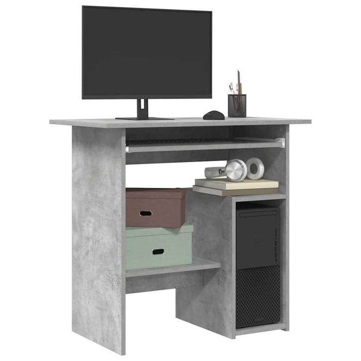 vidaXL Bureau 80x45x74 cm bewerkt hout betongrijs, Huis en Inrichting, Bureaus, Nieuw, Verzenden