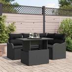 vidaXL Buiten Eettafel Set met kussen 5 pcs Zwart Poly, Tuin en Terras, Verzenden, Nieuw