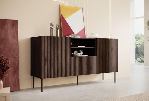 Meubella Dressoir 150x42x81 Donkerbruin eiken | Opbergkast, Huis en Inrichting, Kasten | Dressoirs, 25 tot 50 cm, Nieuw, 150 tot 200 cm