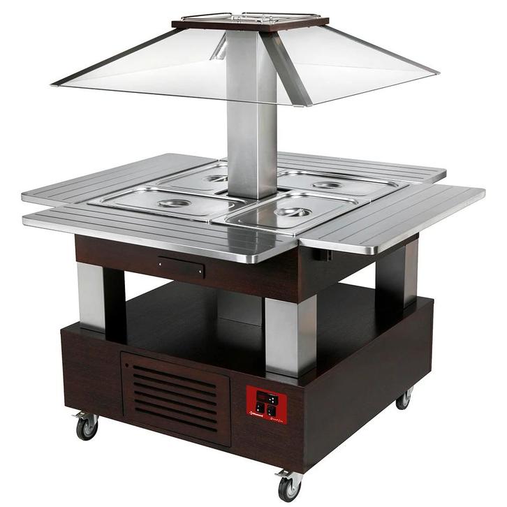 Gekoeld Buffet | GOURMET LINE | Hout/RVS | 4x 1/1 GN |, Zakelijke goederen, Horeca | Keukenapparatuur, Nieuw in verpakking, Verzenden