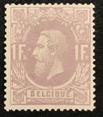 België 1869 - Leopold II - 1fr Mauve - Variëteit Witte vlek, Gestempeld
