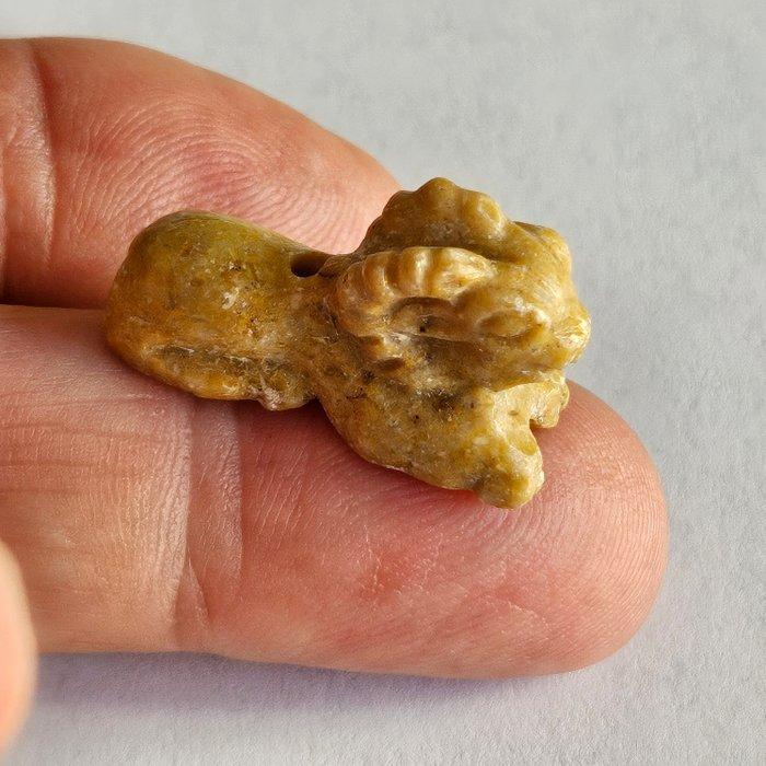 Bactrisch of Centraal-Aziatisch Kalksteen Leg Ram Bead, Antiek en Kunst, Antiek | Overige Antiek