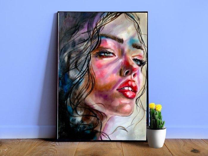Nush Menna - Romantic Girl 2, Antiek en Kunst, Kunst | Schilderijen | Modern