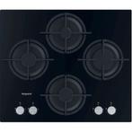 Hotpoint HGS61SBK - Gaskookplaat - 4 kookzones - Zwart, Ophalen of Verzenden, Nieuw