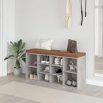 vidaXL Schoenenbank 103x30x48 cm bewerkt hout betongrijs, Verzenden, Nieuw
