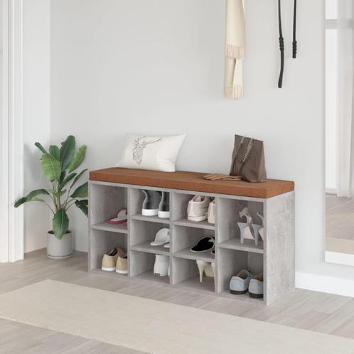 vidaXL Schoenenbank 103x30x48 cm bewerkt hout betongrijs, Huis en Inrichting, Overige Huis en Inrichting, Nieuw, Verzenden