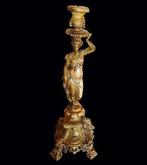 Kandelaar Antieke hars Lady Candle Holder: schoonheid uit, Antiek en Kunst, Curiosa en Brocante