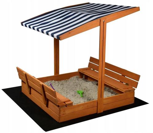 Zandbak met dak - speelgoed - en grondzeil - 120x120x120 cm, Kinderen en Baby's, Speelgoed | Buiten | Zandbakken, Nieuw, Ophalen of Verzenden