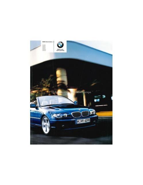 2005 BMW 3 SERIE CABRIOLET BROCHURE NEDERLANDS, Livres, Autos | Brochures & Magazines
