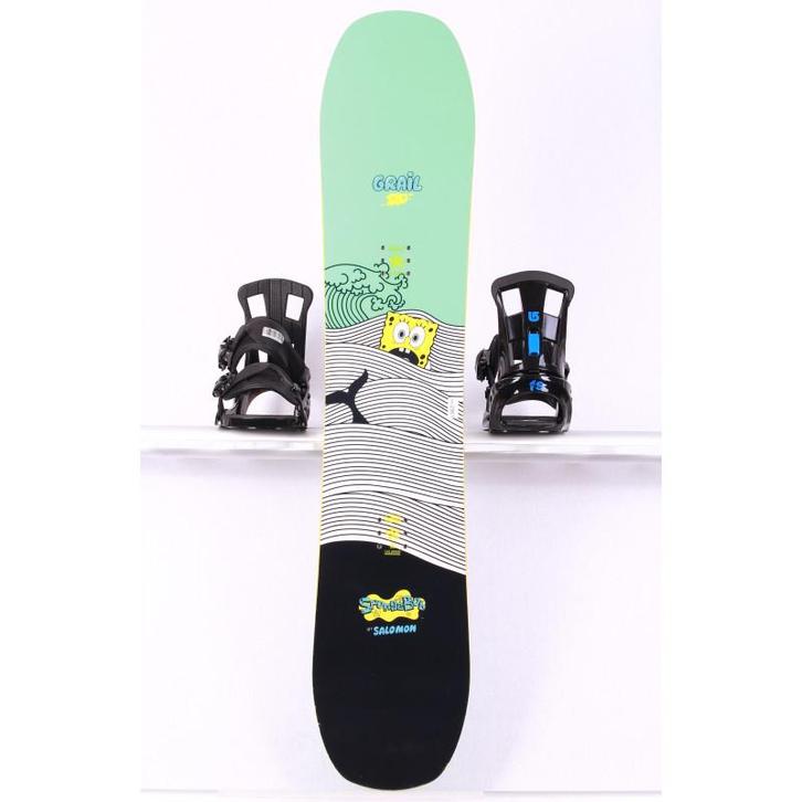 120 kinder snowboard SALOMON GRAIL, Black/turquoise, FLAT/Ro, Sport en Fitness, Snowboarden, Verzenden