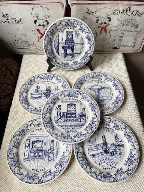Gien - Assiette (6) - Faïence, Antiek en Kunst, Antiek | Meubels | Tafels