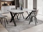 Meubella | Eettafel betonlook 160 cm industrieel, Huis en Inrichting, 50 tot 100 cm, Nieuw, Verzenden