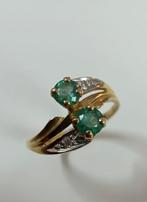 Ring - 18 karaat Geel goud Smaragd - Vintage ring van 18k