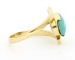 Zonder Minimumprijs - Ring - 18 karaat Geel goud Turquoise, Handtassen en Accessoires, Ringen, Nieuw