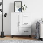 vidaXL Dressoir 69,5x34x90 cm bewerkt hout hoogglans wit, Huis en Inrichting, Verzenden, Nieuw