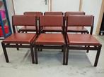 Pastoe - Chaise (6) - Bois, Cuir - 6 chaises Pastoe
