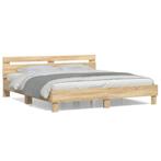 vidaXL Bedframe met hoofdbord sonoma eikenkleurig 160x200 cm, Huis en Inrichting, Verzenden, Nieuw