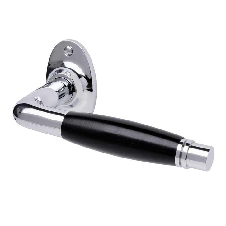 Deurklink - Deco nikkel, ovaal rozet, Doe-het-zelf en Bouw, Hang- en Sluitwerk, Klink of Kruk, Nieuw, Koper of Messing, Ophalen of Verzenden