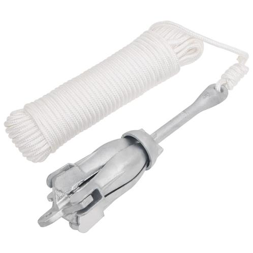 vidaXL Anker met touw inklapbaar 8 kg thermisch verzinkt, Watersport en Boten, Bootonderdelen, Nieuw, Verzenden