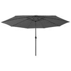 vidaXL Parasol met LED-verlichting 400 cm antracietkleurig, Verzenden, Nieuw