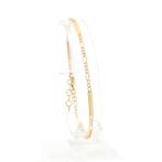 Gouden Figaro schakel armband | 20 cm - 22 cm (verstelbaar), Ophalen of Verzenden, Gebruikt, Overige kleuren, Goud