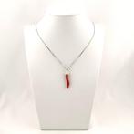 Corail - Argent - Collier avec pendentif - taillé à la main, Antiquités & Art