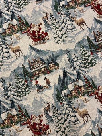 Village de Noël sur tissu jacquard lurex - Textile - 300 cm beschikbaar voor biedingen