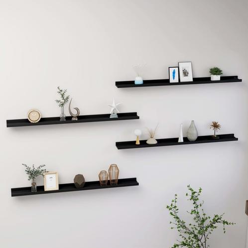 vidaXL Wandschappen 4 st 100x9x3 cm zwart, Huis en Inrichting, Kasten | Wandmeubels, Nieuw, Verzenden