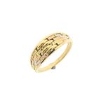 18 Krt. Tricolor gouden verwoven ring (witgoud, roségoud), Handtassen en Accessoires, Ringen, 18 tot 19, Gebruikt, Overige kleuren