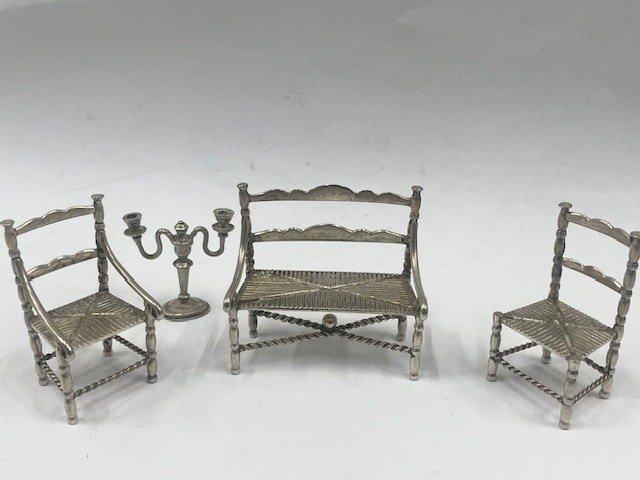 Miniatuur beeldje (4) - .835 zilver, Antiquités & Art, Antiquités | Argent & Or