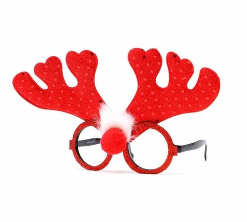 Kerstbril Rendier Rood, Hobby en Vrije tijd, Feestartikelen, Nieuw, Verzenden