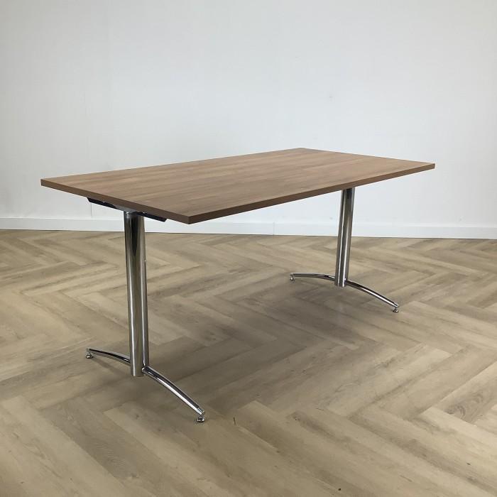 bureau / tafel 160x80 cm, Noten - chroom, Huis en Inrichting, Bureaus, Bureau, Gebruikt