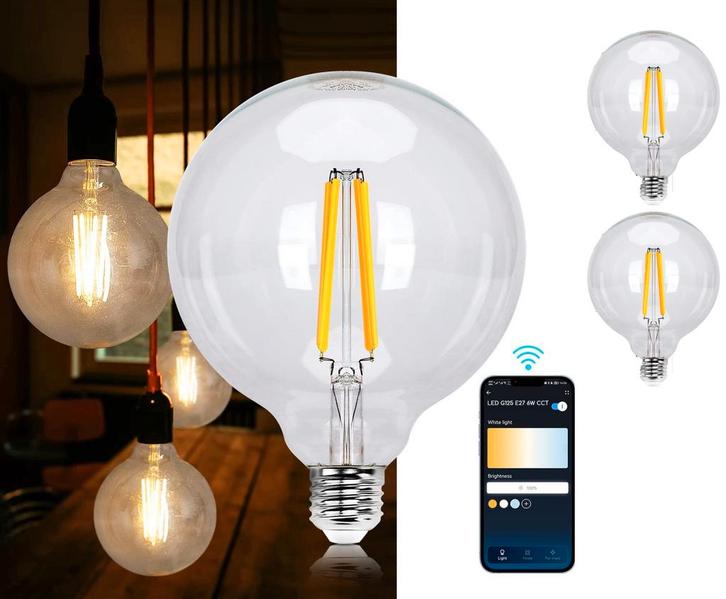 E27 LED lamp - Dimbaar - Filament lamp - 6W - 2 stuks - Aigo, Huis en Inrichting, Lampen | Losse lampen, Nieuw, Verzenden