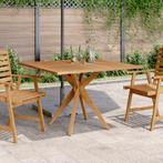 vidaXL Table de jardin carrée 110x110x75 cm bois, Verzenden