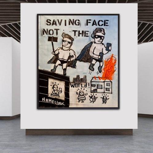 Hamelink - Saving Face, Not the World, Antiek en Kunst, Kunst | Schilderijen | Modern